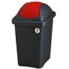 Stefanplast, Pattumiera Basculina multipat, portarifiuti, con Coperchio Basculante, Nero Rosso, 29x39x50 cm