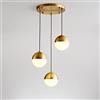 TRFAN Lampadario moderno a sospensione a grappolo a 3 luci, paralume in vetro con paralume a sospensione Lampade da soffitto a goccia in ottone per cucina Isola Camera da letto Foyer, attacco E27 Decoration