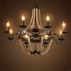 BLOOHK Lampadario a ruota di carro in stile fattoria, lampadario rustico industriale in corda di canapa a 8 luci, lampadario vintage in ferro nero per sala da pranzo e soggiorno, altezza regolabile, a