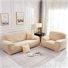 Surwin Copridivano Elasticizzato 1 2 3 4 Posti, Moda Stampa Elastico Universale Copridivani con Braccioli Fodera per Divano Antiscivolo Sofa Protettore (Champagne,4 posti - 235-300cm)