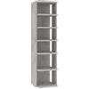 vidaXL Scarpiera Grigio Cemento 27,5x27x102 cm in Legno Multistrato