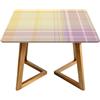 Morbuy Impermeabile Tovaglia Piazza con Bordo Elastico, Motivo a Griglia Colorato Copertura per Tavolo da Cocktail, Antimacchia Topper Cap per Sala da Pranzo, Picnic (Beige,100x100cm)