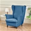 Hixingo 2 Pezzi Copripoltrona con Orecchie Elasticizzato, Colore Solido Copripoltrone Lavabile Copri Poltrona Soggiorno, Copertura Poltrona Universale (Blu,One size)