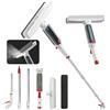 CATCHLUCK Tergivetro Lavavetri Professionale Kit di Pulizia Vetri 3 in 1 Puliscivetri Telescopico con Funzione Spray e Raccoglitore d'Acqua