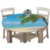 Treer-shop Rotonde Tovaglia in Poliestere con Bordo Elastico, Treers Copritavolo Lavabile Impermeabile Antipolvere Tovaglia con 3D Mare Stampa per Cucina Giardino Decorazione Tavolo (Spiaggia,150cm)