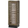 Outsunny Lampada da Giardino con Pannello di Ricarica Superiore, Lampadina Solare da Esterno in Acciaio e Rattan, 15.5x15.5x46 cm, Nero e Marrone