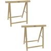 Del Fabbro Coppia Cavalletti da Lavoro Legno Faggio - Supporti Resistenti per Banco Lavoro e Fai da Te - Cavalletti Professionali (90x90 cm)