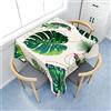 Morbuy Tovaglia Antimacchia Impermeabile Quadrata, Motivo Foglie di Piante Tovaglie Idrorepellente Tovaglia Giardino Copritavolo per Cucina Compleanno Feste (Foglie di Monstera,120x120cm)