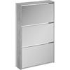 vidaXL Scarpiera con Specchio a 3 Livelli Grigio Sonoma 63x17x102,5 cm