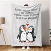 Craftique Regalo Fidanzato, Coperta Pinguino, Regali di Anniversario per Lui, Anniversario Fidanzamento, Regali per Lui Lei, Regali per Lei, Regali di Coppia, Regali San Valentino Per Lui 153 x 127 cm