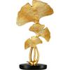 Zyqixluk Statua di Foglia di Ginkgo Decorazione della casa in Foglia di Resina, pianta d'imitazione con Statue di Base per Ornamenti per Portico di casa Ufficio Decorazione da Tavolo Bar,d'oro