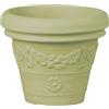Tecnokit Tera vaso grande festonato cm 80 altezza 70 anticato in resina di alta qualità, vaso grande effetto terracotta con decori, per interno ed esterno (Ø cm 80, LIGHT KHAKI)