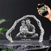 DUOYUN Foto di Cristallo Personalizzata - Opzionale 2D/3D Inciso, Regali di Cristallo Personalizzati con la Tua Foto, Regali per San Valentino, Anniversario, Compleanno, Matrimonio per Lui/Lei - Iceberg