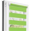 Estika Tenda a rullo giorno e notte senza forare - 45 x 220 cm - Verde - per interni, tessuto a doppio strato, semi-trasparente, fissaggio a morsetto (Klemmfix), protezione solare