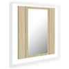 vidaXL Armadietto a Specchio con Luci LED Rovere Sonoma in Acrilico