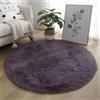 Generico Tappeto Rotondo 200 Cm 160 120 80 140 100 Cm, Tappeti da Soggiorno a Pelo Lungo, Soffice E Morbido Tappeto Antiscivolo per Camera da Letto, Tappeto da Letto a Pelo Lungo,Gray Purple,60cm