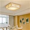 OUKANING Lampada da soffitto a LED in legno massello tatami, per camera da letto, balcone, log luce calda, soggiorno, lampada da soffitto (45 × 45 cm)