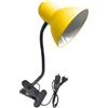 damastoreitalia Lampada da Tavolo in Metallo con Braccio flessibile Testa Girevole e pinza Attacco E27 Ideale per Scrivania lettura studio (Gialla con pinza)
