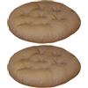 YOUGANG Confezione 2 cuscini rotondi 35x35 cm, cotone, imbottitura completa, sala da pranzo e cucina, cuscini antiscivolo auto (marrone)