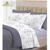 PELLECCHIA 1969 | Set Completo Letto 100% Cotone Percalle Italiano - Morbido Delicato Made in Italy Lenzuolo sopra + sotto con Angoli + Federe (Bouquet Grigio, Matrimoniale)