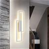 Dopastore Applique da Parete LED 32W Design Rettangolare Sovrapposto Bianco Lampada da Parete Stile Moderno Da Interno IP20 Camera Corridoio (Luce naturale 4000K)