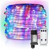 Yakimz Tubo luminoso a LED, 20 m, 200 LED, impermeabile, con telecomando e timer, per esterni, balcone, terrazza, matrimonio, feste, tubi luminosi colorati