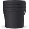 POSH Secchio con coperchio - Nero, in plastica, per alimenti, impermeabile, inodore, robusto, stabile, ermetico, secchio con maniglia (3, 10L)