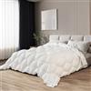 The White Stone Piumino Invernale 155 x 200 cm da 400 gr | Morbida e Calda Imbottitura in Ovatta Soft | Piumone Trapuntato in Microfibra Anallergica Bianca | Piumino Letto Singolo