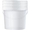 POSH Secchio trasparente con coperchio 5 L - 3 pezzi - Uso alimentare | Contenuto visibile senza aprire, chiusura ermetica del coperchio, manico per il trasporto, adatto a farina e mangimi