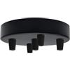 LEDSone Industrial 5 Out - Kit di luci da soffitto a baldacchino, 120 mm, per lampada a sospensione, lampada da soffitto, lampada da parete, colore: nero con foro singolo con staffa per piastra a