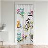 Loussiesd Tenda per porta a forma di gufo con cartoni animati per bambini, con motivo floreale con foglie, set di tende da stanza Kawaii con rami di uccelli decorativi per camera tende da camera con gufi, moti