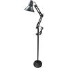 Gloriashoponline LAMPADA PIANTANA DA TERRA PORTA LAMPADINA E27 CASA UFFICIO LUME NERO