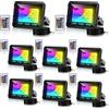 Tubiaz Faretto RGB LED con Telecomando, 8 Pack 20W Proiettore LED Colorato 16 Colori 4 Modalità Dimmerabile, Modalità di memoria, IP66 Impermeabile per Giardino Festival (Senza Spina)