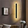 SHENGXUAN LED Applique da parete interni nero angolo minimalista lampada da parete 24W lunga striscia di luce bianco caldo corridoio scale comodino camera da letto alluminio illuminazione da parete(noir,150cm)