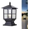 ChaoZan Luci palo Lampada esterno E27 Piazza Recinzione Colonna Piedistallo Luce Cancello Paletto Luce pilastro retrò Alluminio Impermeabile Vetro Stigma Luce Patio Prato Sentiero Lampioni stradali