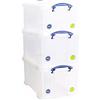 Really Useful Box 3 x 48 litri - 60 x 40 x 31,5 cm - trasparente