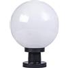 NEAFP Lampade a colonna per esterni Lampada a vento Lampada a colonna a globo Impermeabile IP55 Cortile Portico Piedistallo Luce Cancello Cortile Lanterna a sfera in acrilico con paralume bianco, 300 mm
