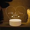 D&Vlab Lampada led Notturna Targa in Plexiglass con base legno a Forma di Cuore personalizzata con Nomi Dedica, Idea Regalo Anniversario per Lei e Lui San Valentino Coppia di Fidanzati Amore Love Mamma