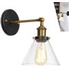 Chao Zan Lampada Da Parete Industriale Retrò Classica, Applique Da Parete In ferro vetro, Luce da Muro Faretto lampada da soffitto, E27, Bar, Caffetteria, Soppalco, Corridoio, Soggiorno, Decorazione (A)