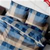 SpazioTessile Copripiumino Sacco a Parure o Completo Scotland at 100% Cotone (sacco e federa piazza e mezza, Azzurro)
