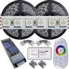 Mondo Strisce Led: Kit da 10 metri (2 Bobine+1 trasformatore da 300w +1Controller) RGB, 1200Led, 240Watt, 20.000 Lumen 24V RGB. Striscia Led Strip ip20