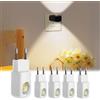 NNBWLMAEE LED Wall Socket Night Light, Mini LED Night Light Plug in Wall, Dusk to Dawn Sensor Mood Lighting, 360° Adjustable, 3000k Soft White, for Bedroom Bathroom Stairs Hallway (4B,Warm light)