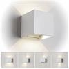 Partenopeautensili® APPLIQUE LED COB CUBO 22W IMPERMEABILE DA INTERNO ED ESTERNO LAMPADA DA PARETE IN ALLUMINIO ANGOLO LUCE REGOLABILE UP DOWN MODERNO(Bianco, 22W luce bianca naturale 4000K)