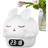 Genérico Sveglia coniglietto,Orologio coniglietto - Luce di pacca in silicone per conigli - Luce di pacca in silicone di coniglio, sveglia digitale coniglio, lampada sveglia divertente pa