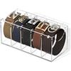 FEMELI Organizer per cinture, contenitore in acrilico a 5 scomparti, trasparente, per cravatte e papillon