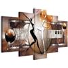 B&D XXL - Quadro Astratto 200x100 cm 5 Pezzi Stampa su tela XXL Immagini Moderni Murale Fotografia Grafica Decorazione da parete Quadri Componibili marrone arancione argento 020101-221