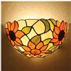 Uziqueif Lampada da parete in stile rustico Tiffany, Girasole Paralume in vetro, E27 lampada da parete per camera da letto, soggiorno, studio, sala da pranzo, Bar, Ristorante, Stile Vintage,Sunflower