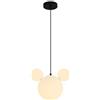 UQVUFIYJ Lampadario a forma di Topolino bianco latte con testa grande, for camera da letto dei bambini, sala da pranzo, soggiorno, lampada a sospensione, LED E27, sorgente luminosa a tre colori, lampa