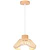 LIGKIN Vintage Lampade a Sospensione in Bambù Intrecciato a Mano Lampadario E27 Paralume in Rattan Luce da soffitto Legno per soggiorno Ristorante