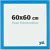 yd. Your Decoration - Cornice 60x60 cm - Blu Acceso - Decorativa Parete in Legno con Vetro in acryl - Antiriflesso - 60x60 Cornice - Mura